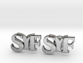 Monogram Cufflinks SYF in Polished Silver