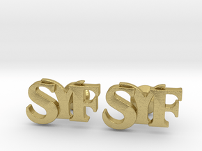 Monogram Cufflinks SYF in Natural Brass