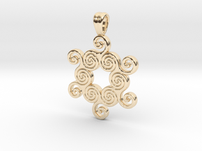 Six united triskell [pendant] in 14k Gold Plated Brass