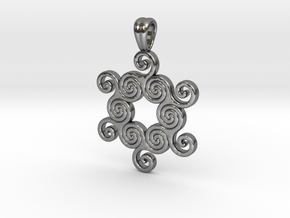 Six united triskell [pendant] in Polished Silver