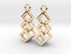 Linked cubes  in 14k Gold Plated Brass