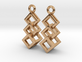 Linked cubes  in Polished Bronze