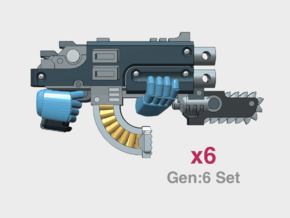 G:6 Set: Assault Mk2b Rapfire w/Ripper in Tan Fine Detail Plastic: Small