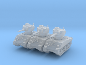 M4A3 Sherman 75mm late (x3) 1/200 in Smooth Fine Detail Plastic