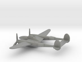 Lockheed P-38 (w/o landing gears) in Gray PA12: 1:200