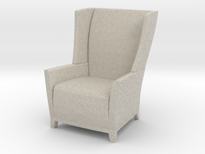Apsen Wing Back Lounge 1:12 scale in Natural Sandstone