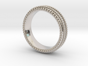 Ring Wedding Band Men Ring CAD Design-RNN-M in Rhodium Plated Brass