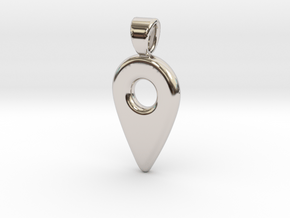 HERE ! [pendant] in Rhodium Plated Brass