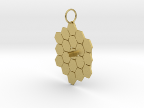 James Webb Space Telescope Mirrors Pendant in Natural Brass
