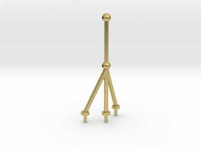 Stanchion68mm2BallCornerPost-14th in Natural Brass