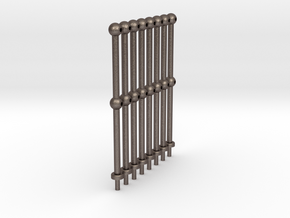 Stanchion68mm2Ballx8-14th in Polished Bronzed-Silver Steel