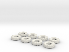 MOWAG Piranha II Tyres 1:87 in White Natural Versatile Plastic: 1:35