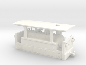 Tramway locomotive (low side frame) H0e/009 in White Processed Versatile Plastic