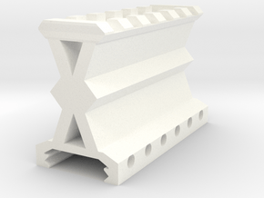 Type X1 Picatinny Riser (1.5" Rise) (6-Slots) in White Smooth Versatile Plastic