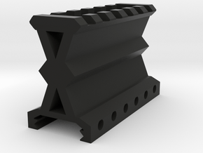 Type X1 Picatinny Riser (1.5" Rise) (6-Slots) in Black Smooth PA12