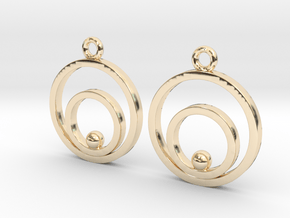 Circles and ball in 14k Gold Plated Brass