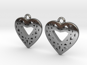 Heart cut in Polished Silver