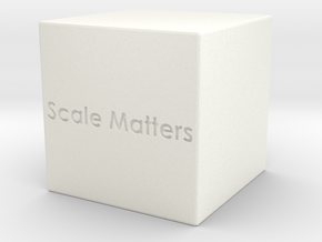Scale Matter 1in cube in White Smooth Versatile Plastic
