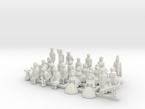 Listowel Lartigue Figure Set (N Scale) in White Natural Versatile Plastic