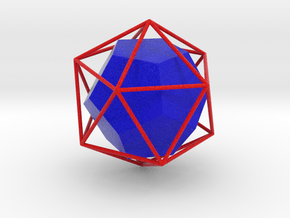 Colored Dual Solids Icosahedron-Dodecahedron in Natural Full Color Nylon 12 (MJF)