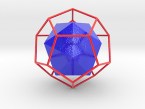 Dual Solids Dodecahedron-Icosahedron in Smooth Full Color Nylon 12 (MJF)