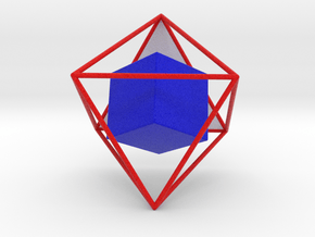 Colored dual Solids Octahedron-Cube in Natural Full Color Nylon 12 (MJF)