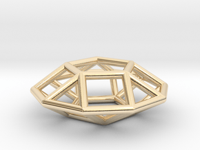 0806 J31 Pentagonal Gyrobicupola (a=1cm) #1 in 14k Gold Plated Brass