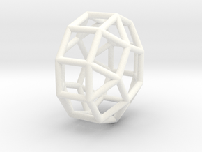0830 J39 Eongated Pentagonal Gyrobicupola #1 in White Smooth Versatile Plastic