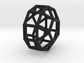 0830 J39 Eongated Pentagonal Gyrobicupola #1 in Black Smooth Versatile Plastic