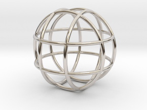 0848 Sphere F(x,y,z)=a #001 in Rhodium Plated Brass