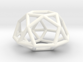 0812 J33 Pentagonal Gyrocupolarotunda (a=1cm) #1 in White Smooth Versatile Plastic