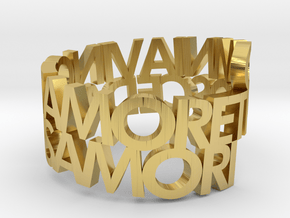 Amor Vincit Omnia Ring in Polished Brass: 7 / 54