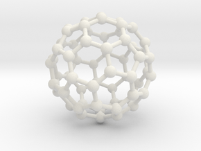 0001 Fullerene c60 ih (10cm) in White Natural Versatile Plastic