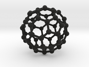 0001 Fullerene c60 ih (10cm) in Black Smooth Versatile Plastic