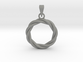 0210 Knot Pendant [3,3] (3cm) #001 in Gray PA12