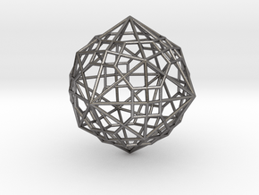 0495 Truncated Cuboctahedron + Dual in Processed Stainless Steel 316L (BJT)