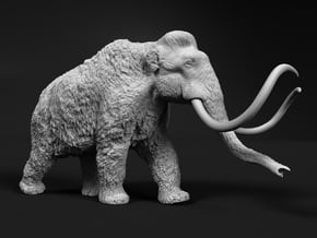 Woolly Mammoth 1:72 Walking Male (mirrored) in Tan Fine Detail Plastic