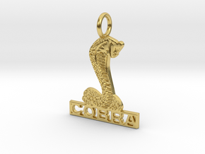Ford Cobra Mustang Pendant Charm Gift in Polished Brass