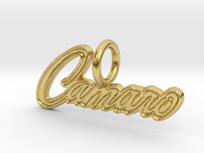 Camaro Emblem Pendant Charm Gift in Polished Brass