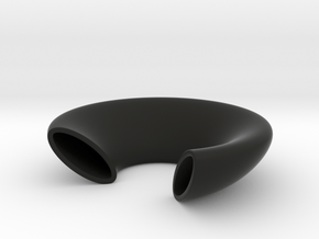 0025 Elliptic Torus #001 (5 cm) in Black Smooth Versatile Plastic