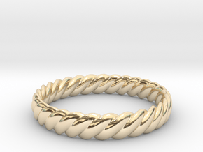 wide twisted stacker in 14K Yellow Gold: 9.5 / 60.25