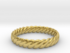 wide twisted stacker in Polished Brass: 9.5 / 60.25