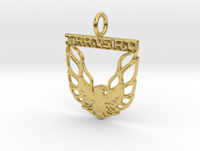 Trans Am Pendant Charm Necklace Firebird Gift in Polished Brass