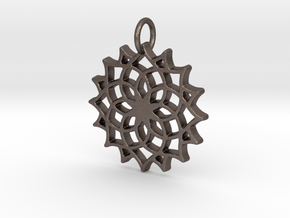 Creator Pendant in Polished Bronzed-Silver Steel