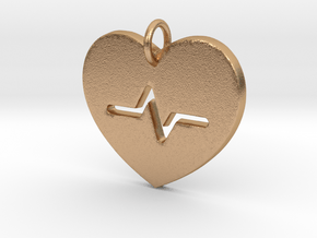 Heart Beat Pendant- Makom Jewelry in Natural Bronze