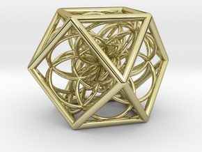 Flower Cube in 18k Gold Plated Brass