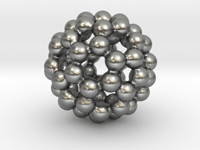 C60 - Buckyball - L - Steel in Natural Silver