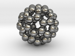 C60 - Buckyball - M - Steel in Polished Silver