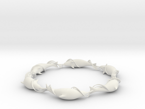 Dolphin Ring in White Natural Versatile Plastic