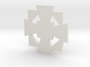 Nestorian Cross 4 in White Natural Versatile Plastic